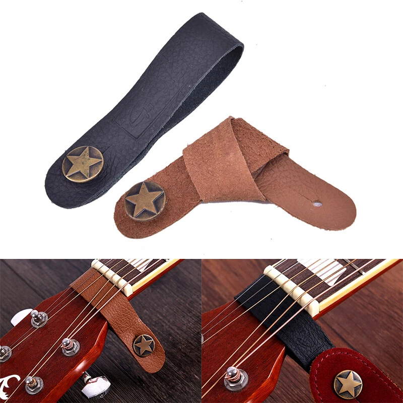 Acoustic Guitar Strap Button Holder - Leather Strap Hook for