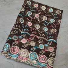 Classic Indian Bridal Dupatta Sequins Scarf Beaded Georgette Veil Stole Hijab L"