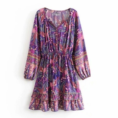 purple bohemian dress