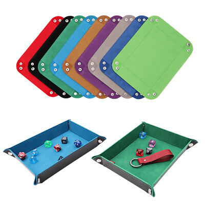 DND Dice Tray PU Leder Würfeltablett Würfelbrett Würfelteller Faltbare Viereck