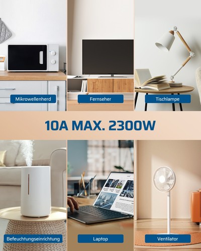 DEWENWILS Funksteckdosen mit Fernbedienung, 10A 2300W, Plug-In Ein/Aus Funk-Wand - Bild 5 von 19