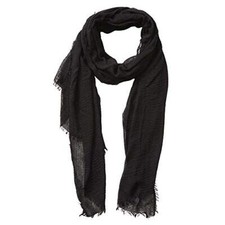 Summer Cotton Blend Crinkle Soft Scarf with Fringed Edges 35"  70" Top