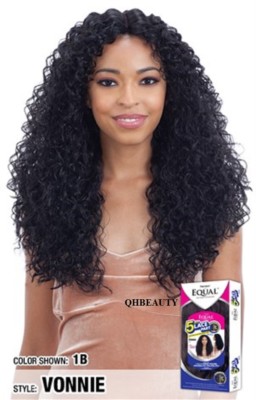 Freetress Equal Synthetik 5 Zoll Lace Teil Kitron Stil lockiges Haar Perücke-VONNIE 