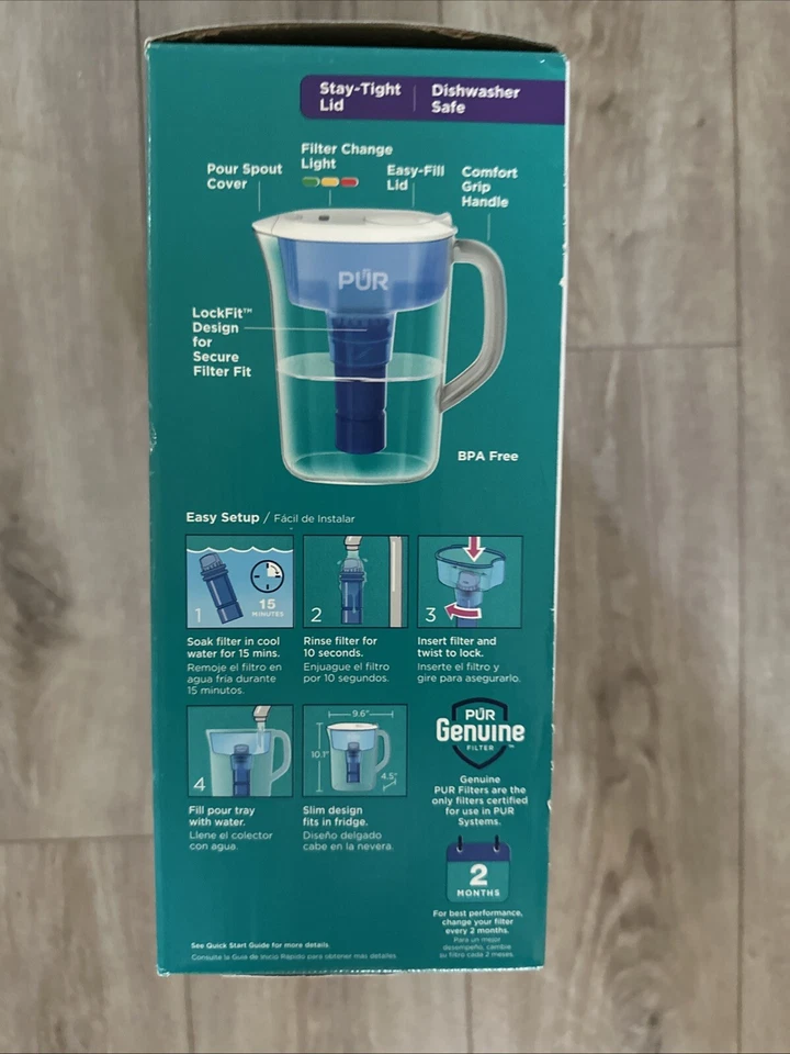 PUR PLUS 7 Cup Pitcher Water Filtration System Filter Change Light w/ Filter - Image 2 of 4