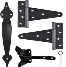 Gate Hardware Kit Heavy Duty with Self Locking Gate Latch 6 Inch