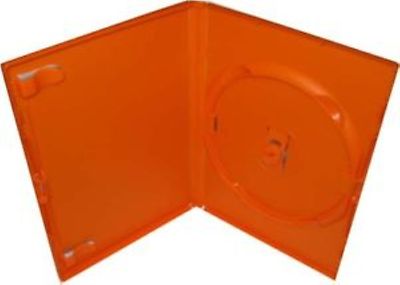 5 Single Standard Orange DVD Hülle 14mm Buchrücken Neu Leer Ersatz Amaray Cover