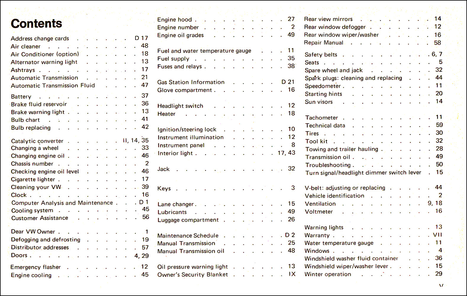 1975 VW Scirocco Owners Manual Volkswagen Owner User Guide Book