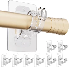 (Paquete de 8) Soportes para barra de cortina sin taladro