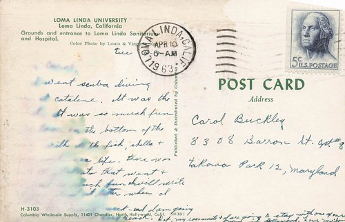 POSTKARTE Loma Linda Universität, Sanatorium und Krankenhaus - SDA Siebenten-Tags-Advent - Bild 2 von 2