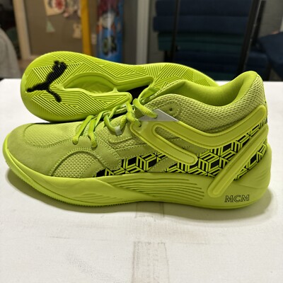 MCM x Puma TRC Blaze Court Sz 12 Made In Italy Acid Lime Green 37762301 Black