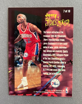 1995-96 Fleer Basketball Jerry Stackhouse Rookie Phenom #7