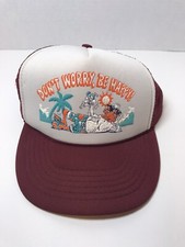 MAROON Don’t Worry Be Happy! Duck U Trucker hat Cap SUN BEACH SUMMER TANNING Vtg