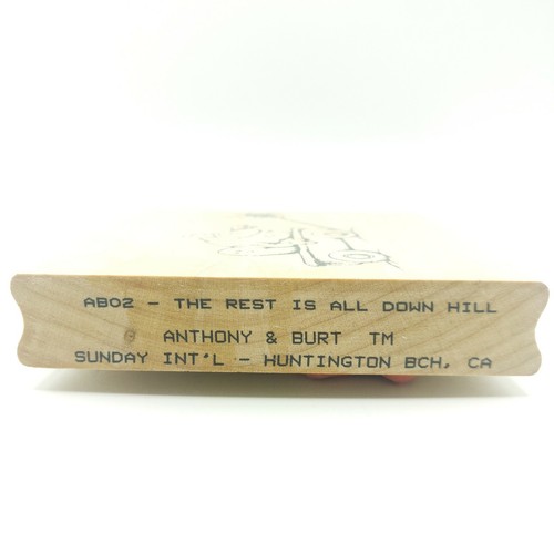 Sunday Intl "The Rest Is All Down Hill" Frog Rubber Stamp #AB02 Anthony & Burt - Picture 3 of 3