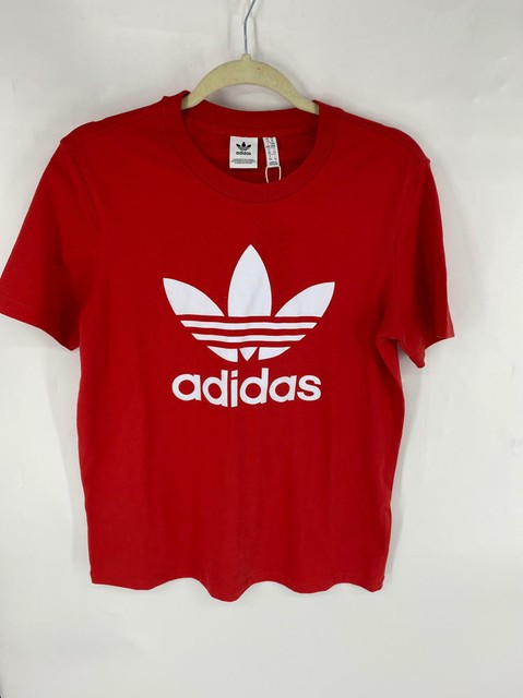 women's white and red adidas t shirt