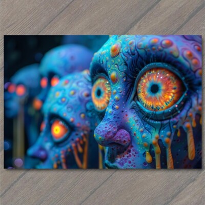 STICKER Creature Alien Big Eyes Colorful Beautiful Cute Weird Fun Strange