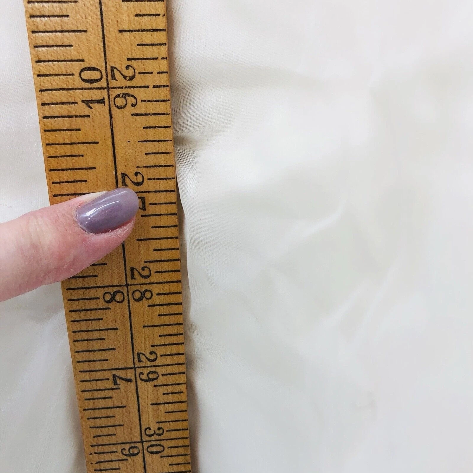 OFF WHITE Abito da sposa anni 60 linea A pizzo tulle bianco sporco trasparente manica lunga senza cartellino