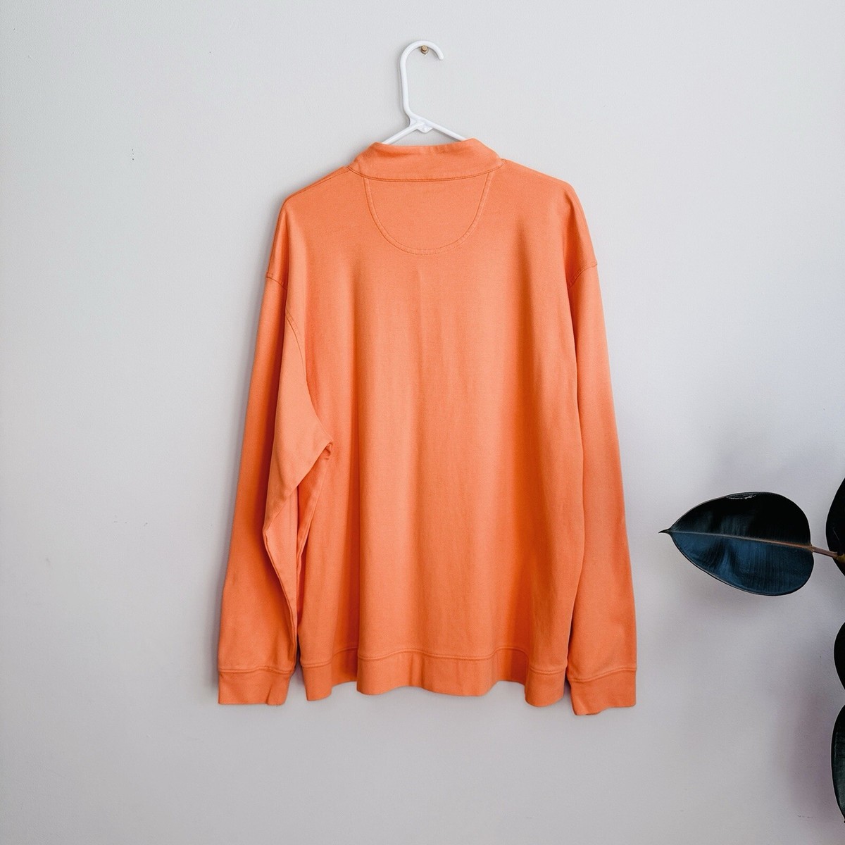 Cotton Brothers Men's 100% Cotton Orange XL Quarter Zip Pullover