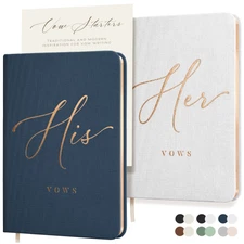 Linen Wedding Vow Books His & Hers, Gifts Wedding Vow Book, Wedding Essentials