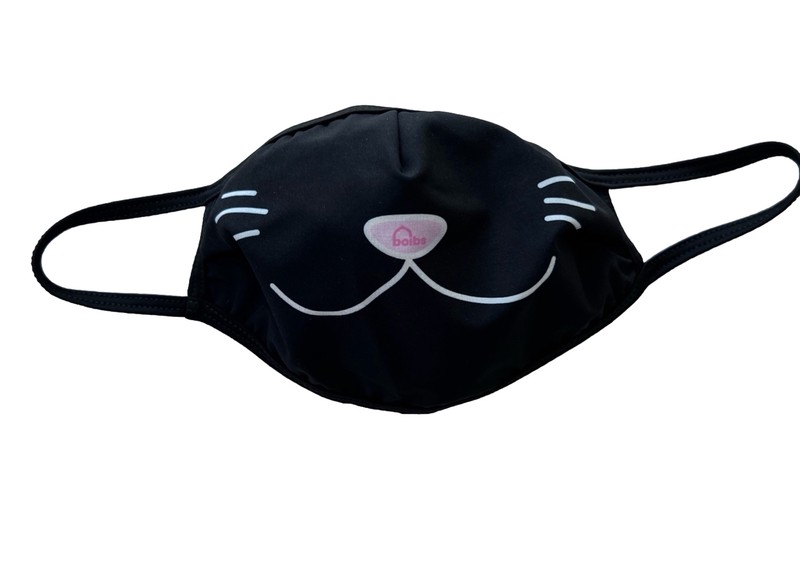 Halloween Costume Kitty Cat Pink Heart Shape Nose  Whisker Face Mask Washable