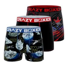 Crazy Boxer Men's 3 Pack Star War Vader Boxer Briefs Vader Multicolor Size M NWT