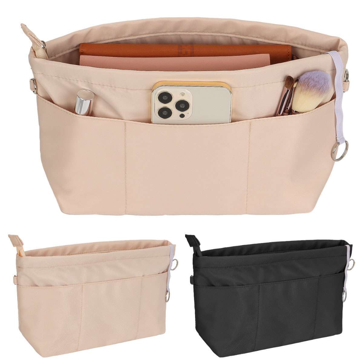 Nylon Multi-Pocket Bag Organizer Insert Purse Organizer For Various Bag  Handbag
