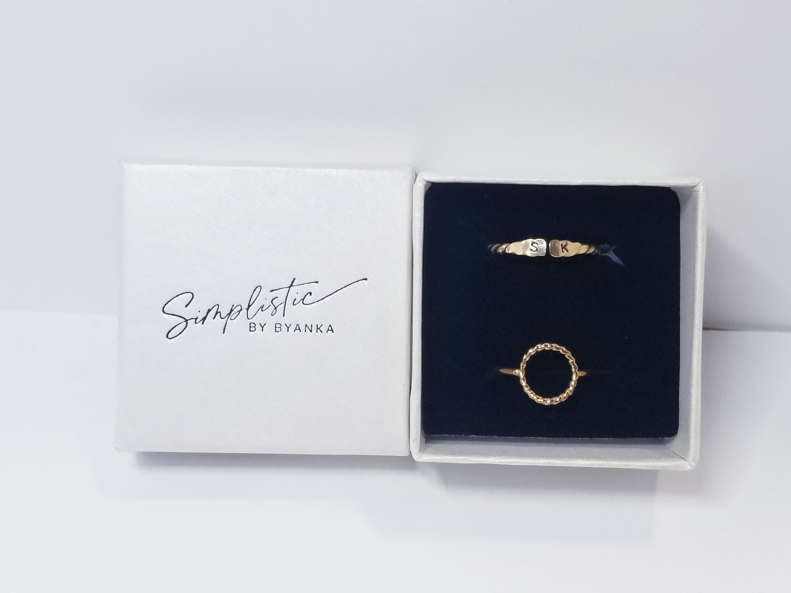 Simplistic By Byanka Initial Open & Twisted Halo … - image 1