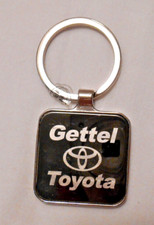 Gettel Toyota Silver Tone  Black Metal Key Chain Ring Fob NICE