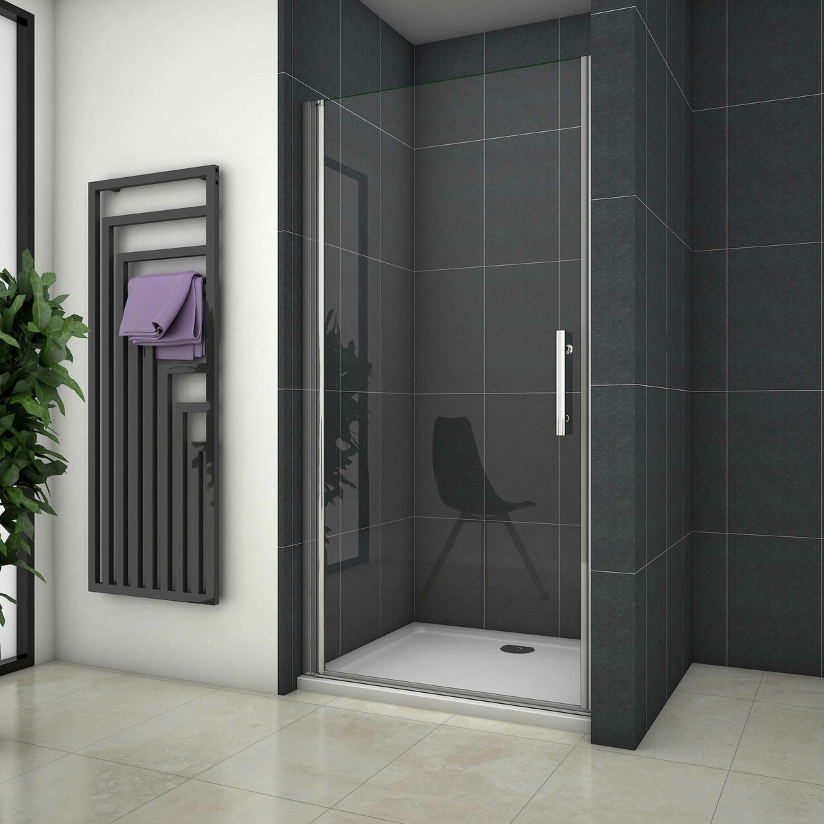 Box Doccia Porta Saloon Doppia Anta In Vetro Temperato 6mm - 195cm X 80cm, Trasparente, Anticalcare, Cromato - Foto 10