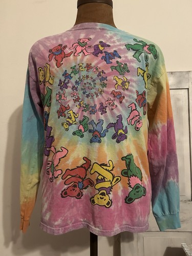 Vintage Grateful Dead Bears Tie Dye Spiral Long Sleeve m NOT LIQUID BLUE - Picture 1 of 12