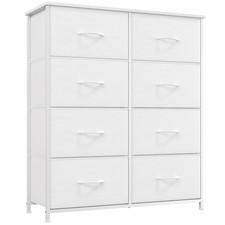 Tall Chest of Drawers for Bedroom with 8 Drawers Wide Storage Organiser Fabric