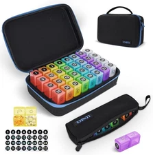 Monthly Pill Organizer 2 Times a Day, 30 Day Pill Organizer Box AM PM with We...