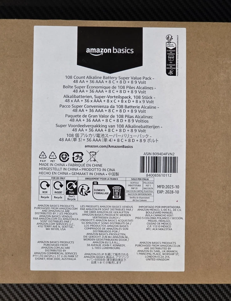 108 Count Alkaline Battery Super Value Pack - 48 AA + 36 AAA + 8 C + 8 D + 8 9V - Image 3 of 4
