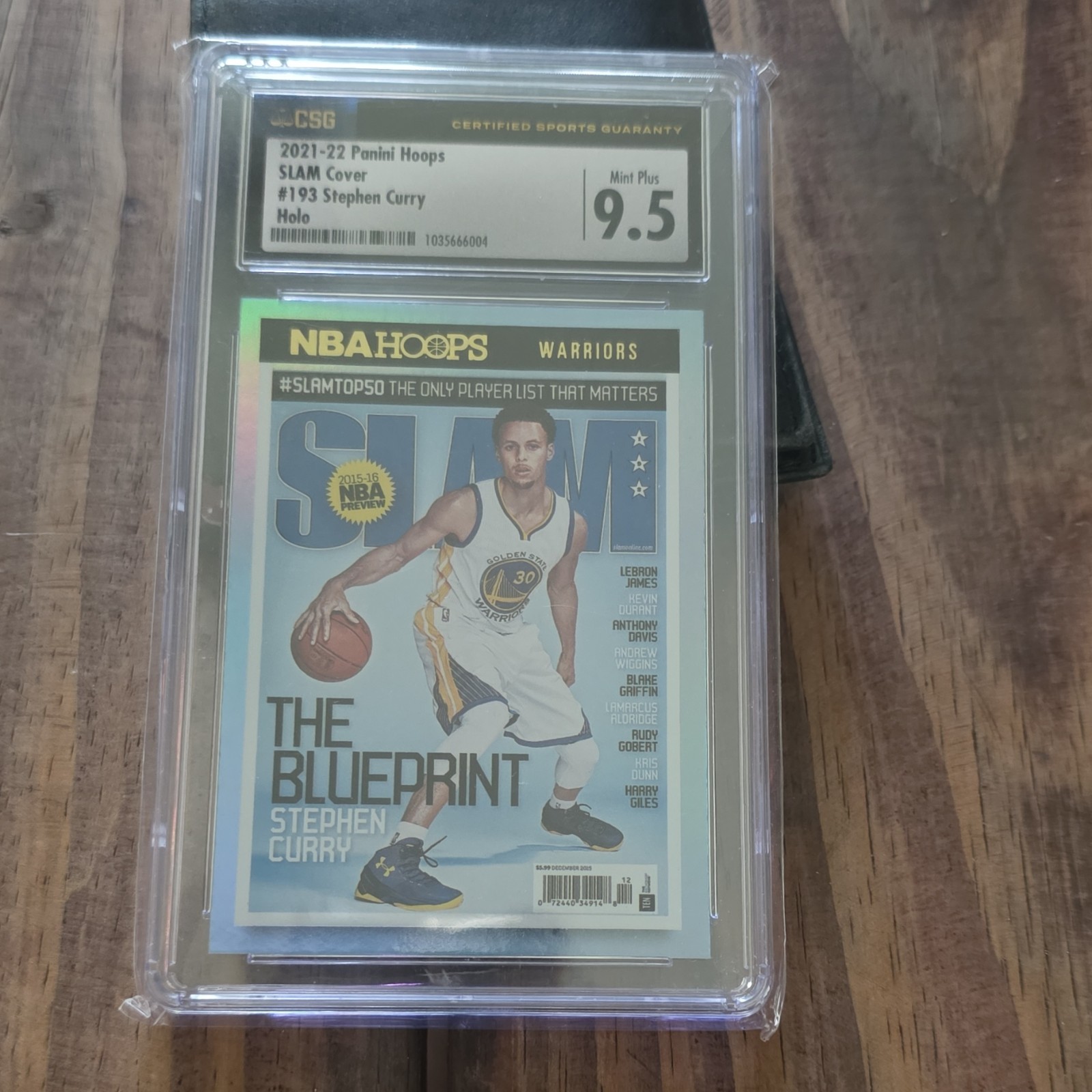 2021-22 Panini NBA Hoops Stephen Curry SLAM #193 Holo CSG 9.5 Warriors