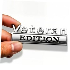 Edition Emblem Car Decals, Retired Soldier 3D Veteran Veteran Silver/Black