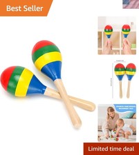 2 Pcs Maracas, 7.9 Inch Hand Percussion Rattles, Wooden Rumba Shaker Hand...