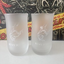 Remy Martin Fine Champagne Cognac Centaur Logo Frosted Glass X2 Pub Bar Man Cave