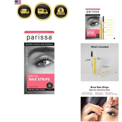 Natural Eyebrow Wax Strips | Brow Wax Kit for Eyebrows, Edges & Stray Hairs |...
