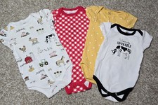 Mixed Baby Girl Summer Button Up Bodysuit Short Sleeve Size 3-6 Month 4 Pc LOT