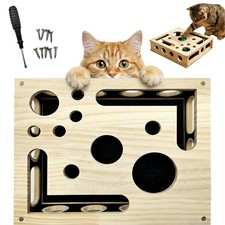 Cat Nail File Scratcher, Cat Scratch Puzzle Enrichment Box with Sandpaper Ins...
