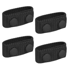 4 Pcs Nylon Webbing Belt Keepers with Double Snaps for 2.2" Wide Belt, Black