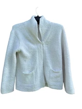 SOFT SURROUNDINGS White Cardigan Sweater S Small Soft Fluffy