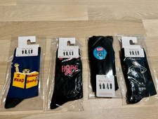 Lot of 4 Maggie Stern Stitches themed women's ankle socks, size 6 1/2-9, New