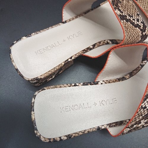 Kendall Kylie Open Toe Python Pattern Chunky Heel… - image 8