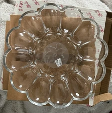 Princess House Fantasia Crystal Deviled Egg Platter Serving Dish, #591
