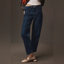 Pilcro Mid-Rise Slim Straight Leg Jeans Cargo Pockets 30