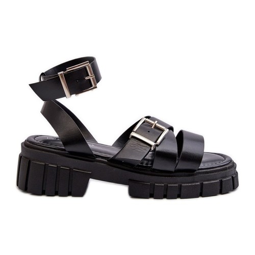 Sandales Femme À Bretelles Cuir Eco Noir Eladira le noir