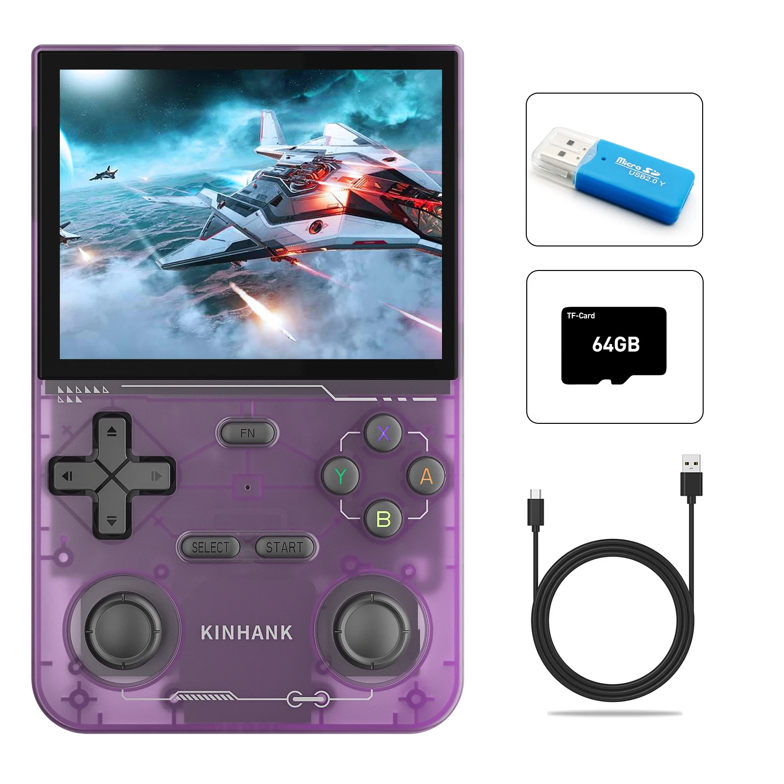 KINHANK K36 Retro Handheld Console 16,000 Games PS1 PSP N64 DC 3.5" IPS