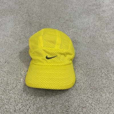 Vintage Nike Fit 7 Panel Tailwind Yellow Running Hat Swoosh