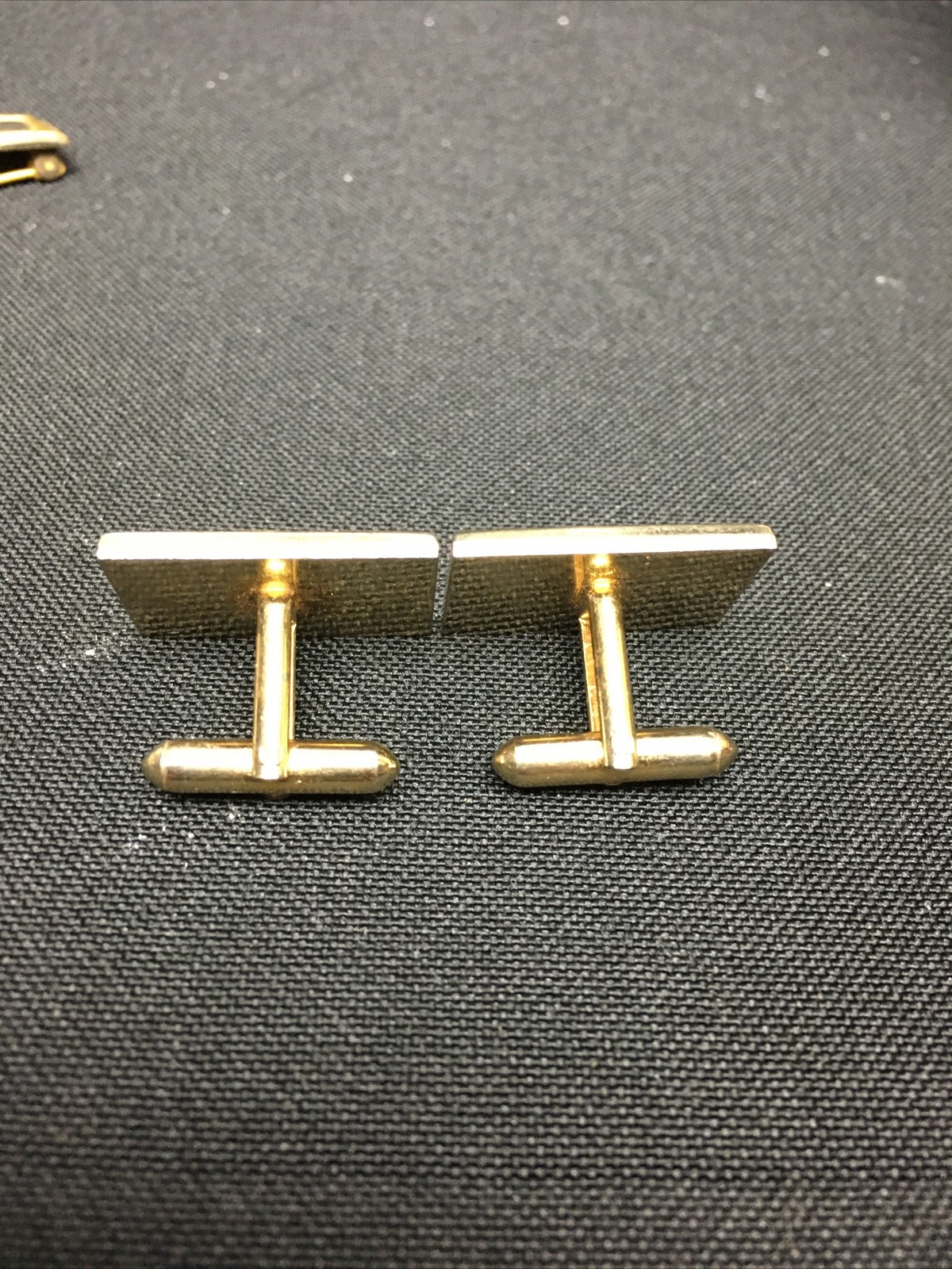 Brushed Rectangular Gold Pair Cufflinks - image 4
