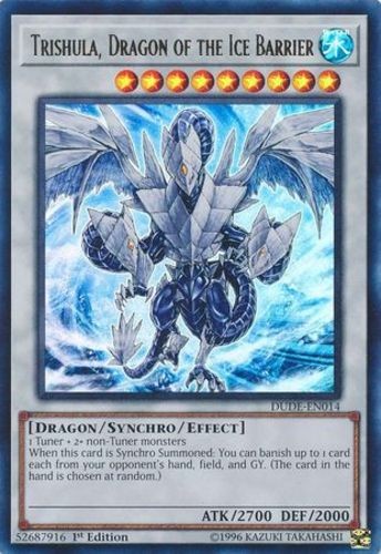 Trishula Ice Barrier Dragon DUDE-EN014 Ultra Rare 1st Edition Near Mint